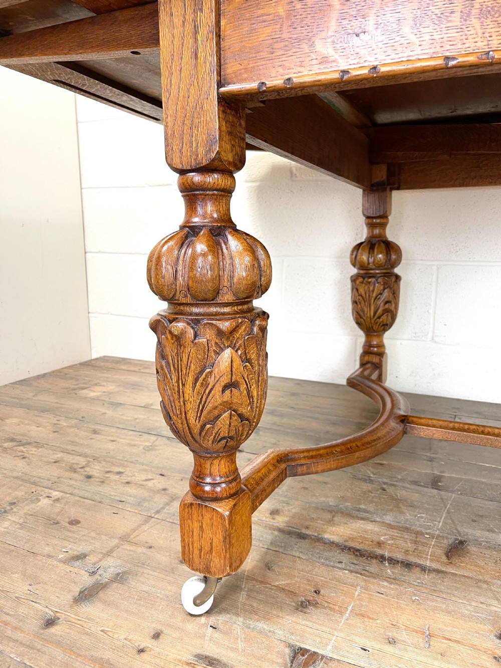 Antique Oak Draw Leaf Dining Table View VII