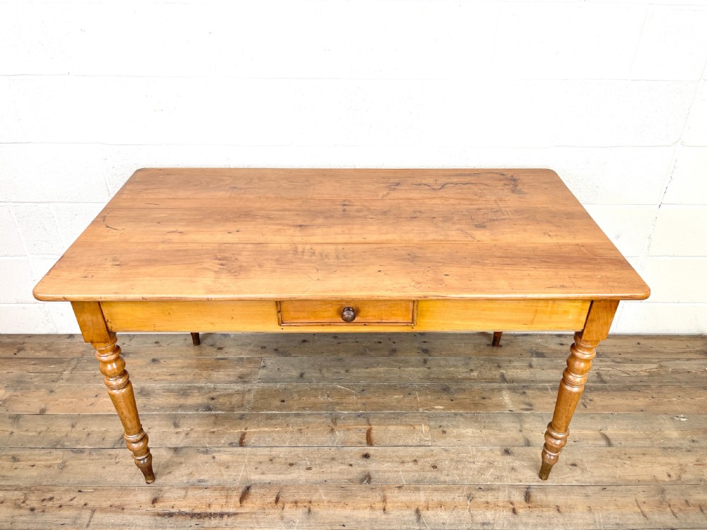 Antique Cherry Wood Farmhouse Kitchen Table View II