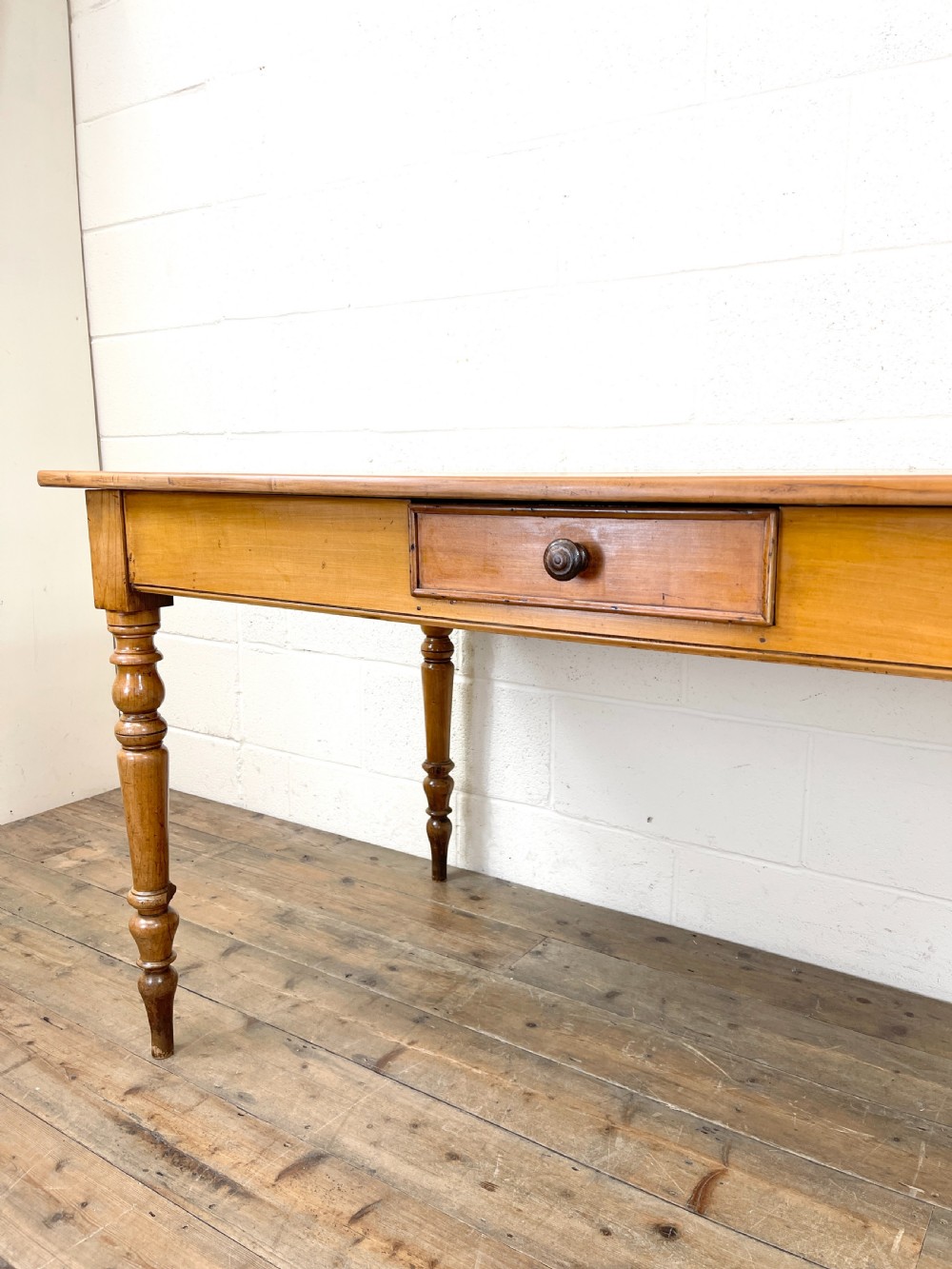 Antique Cherry Wood Farmhouse Kitchen Table View V