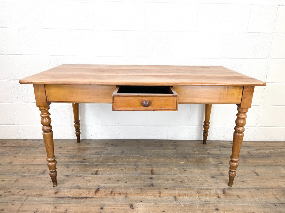 Antique Cherry Wood Farmhouse Kitchen Table View VI