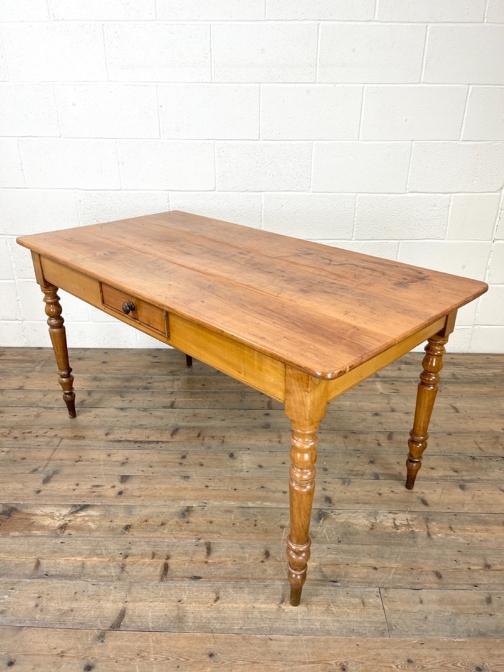Antique Cherry Wood Farmhouse Kitchen Table View VIII