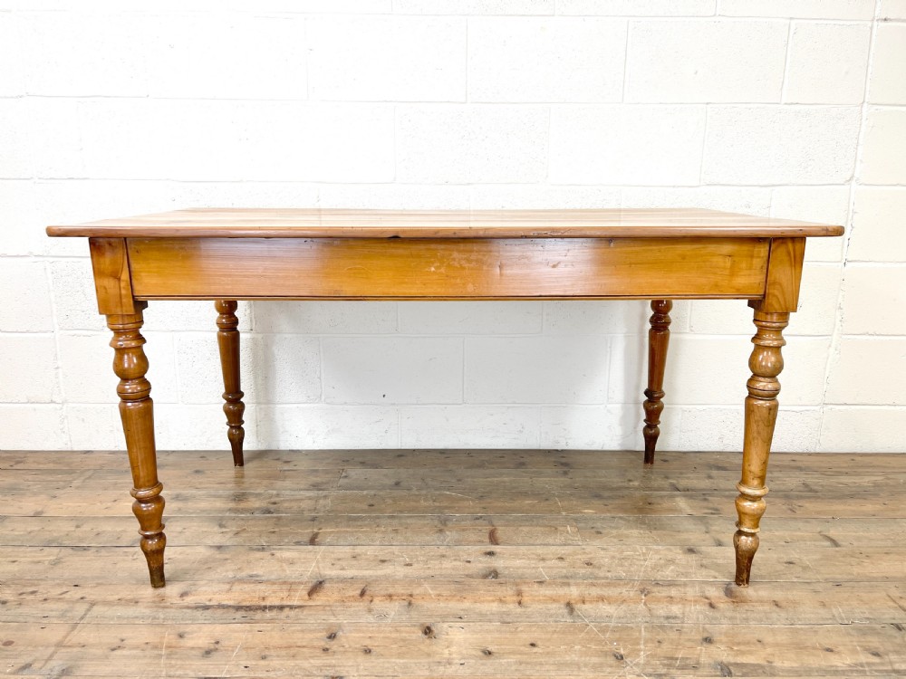 Antique Cherry Wood Farmhouse Kitchen Table View X