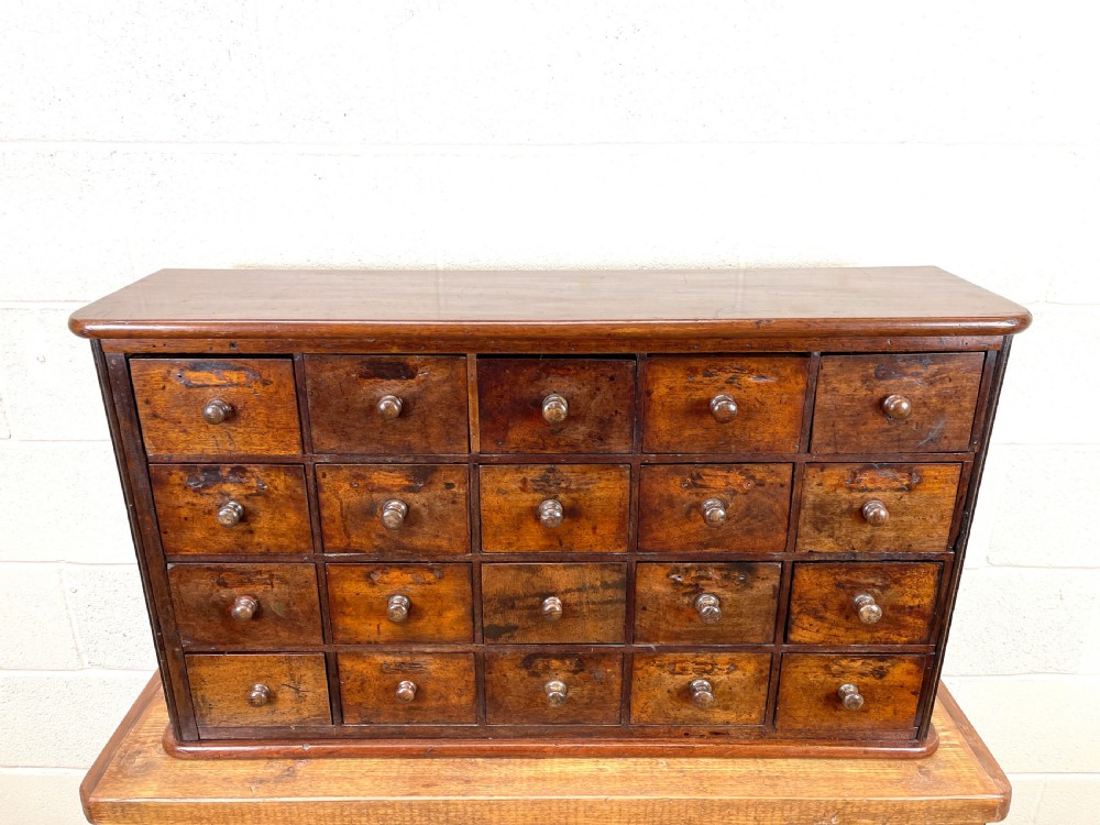 Antique Wooden Bank of Drawers  View IV