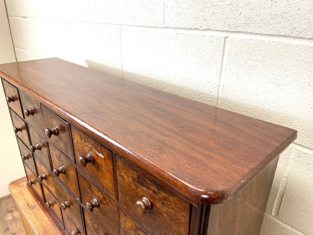 Antique Wooden Bank of Drawers  View V