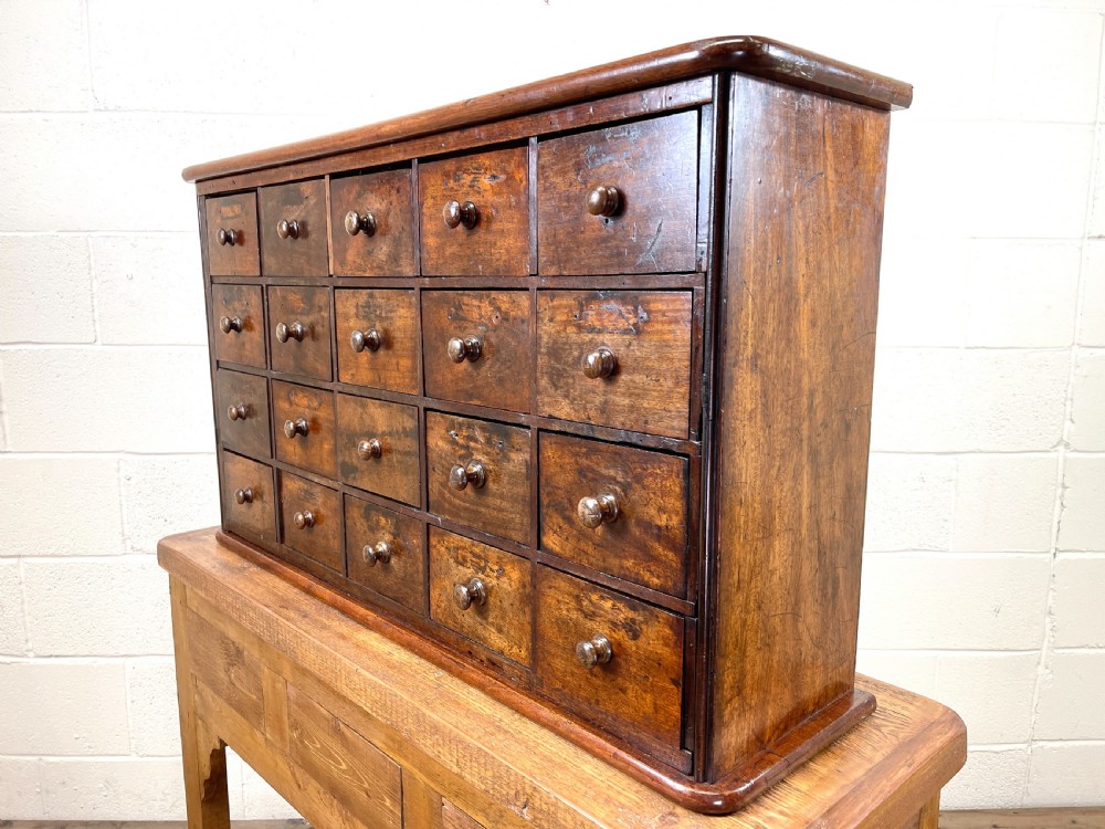Antique Wooden Bank of Drawers  View VI
