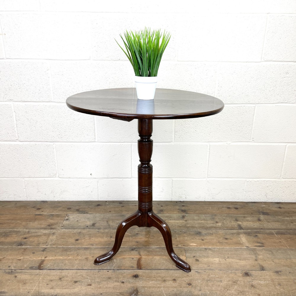 Antique Oak Tripod Table 