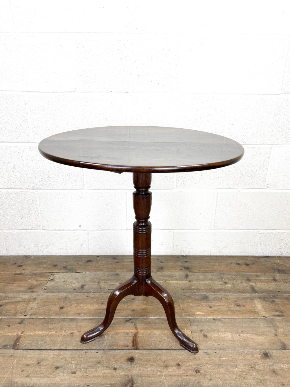 Antique Oak Tripod Table  View II