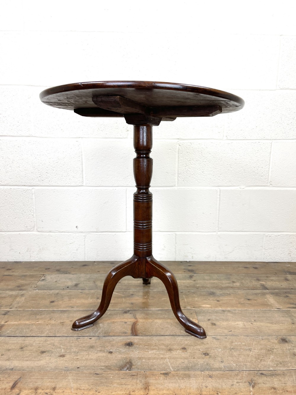 Antique Oak Tripod Table  View III