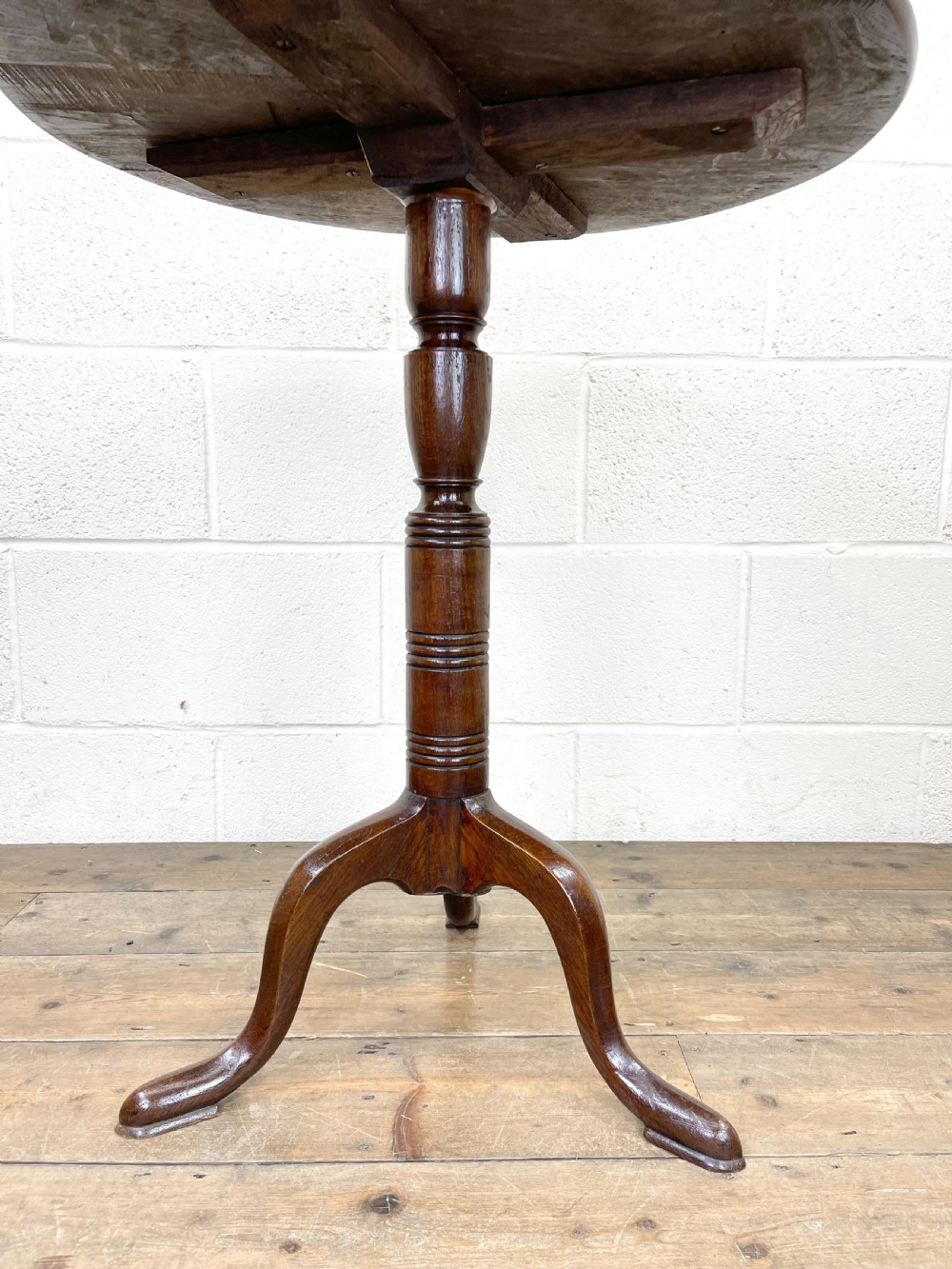 Antique Oak Tripod Table  View IV