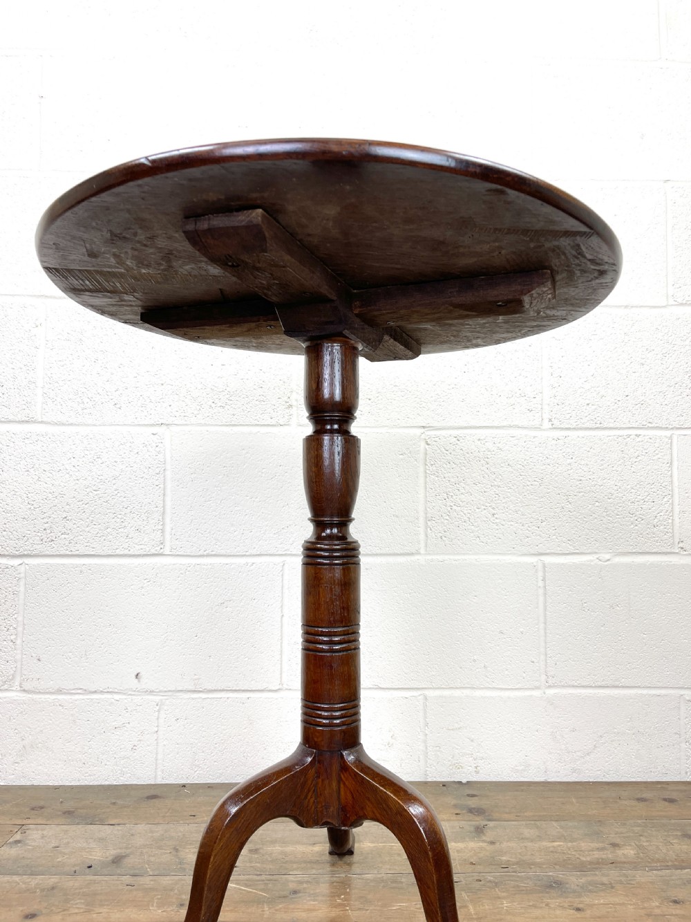 Antique Oak Tripod Table  View V
