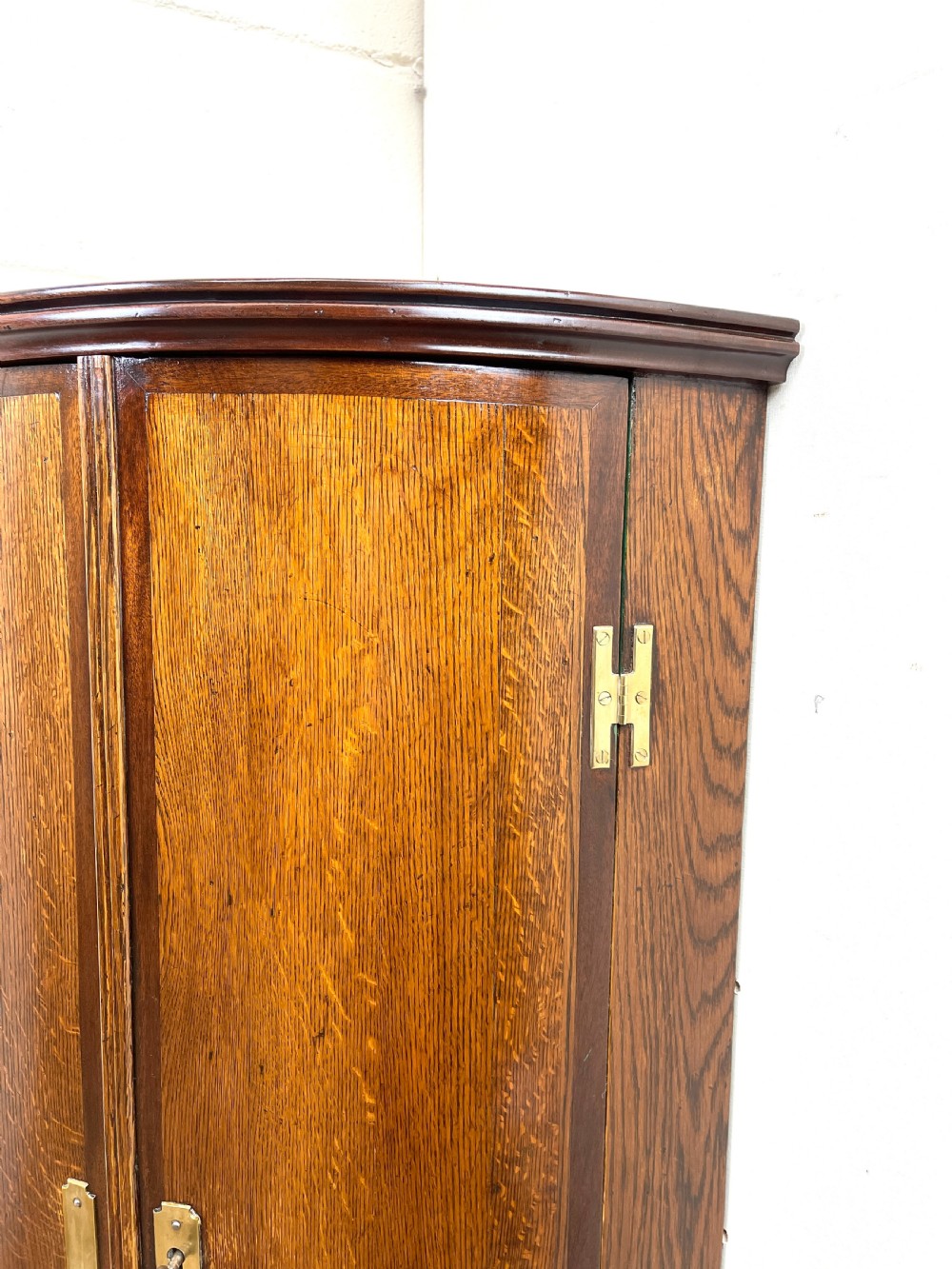 Georgian Oak Bow front Corner Cupboard View II