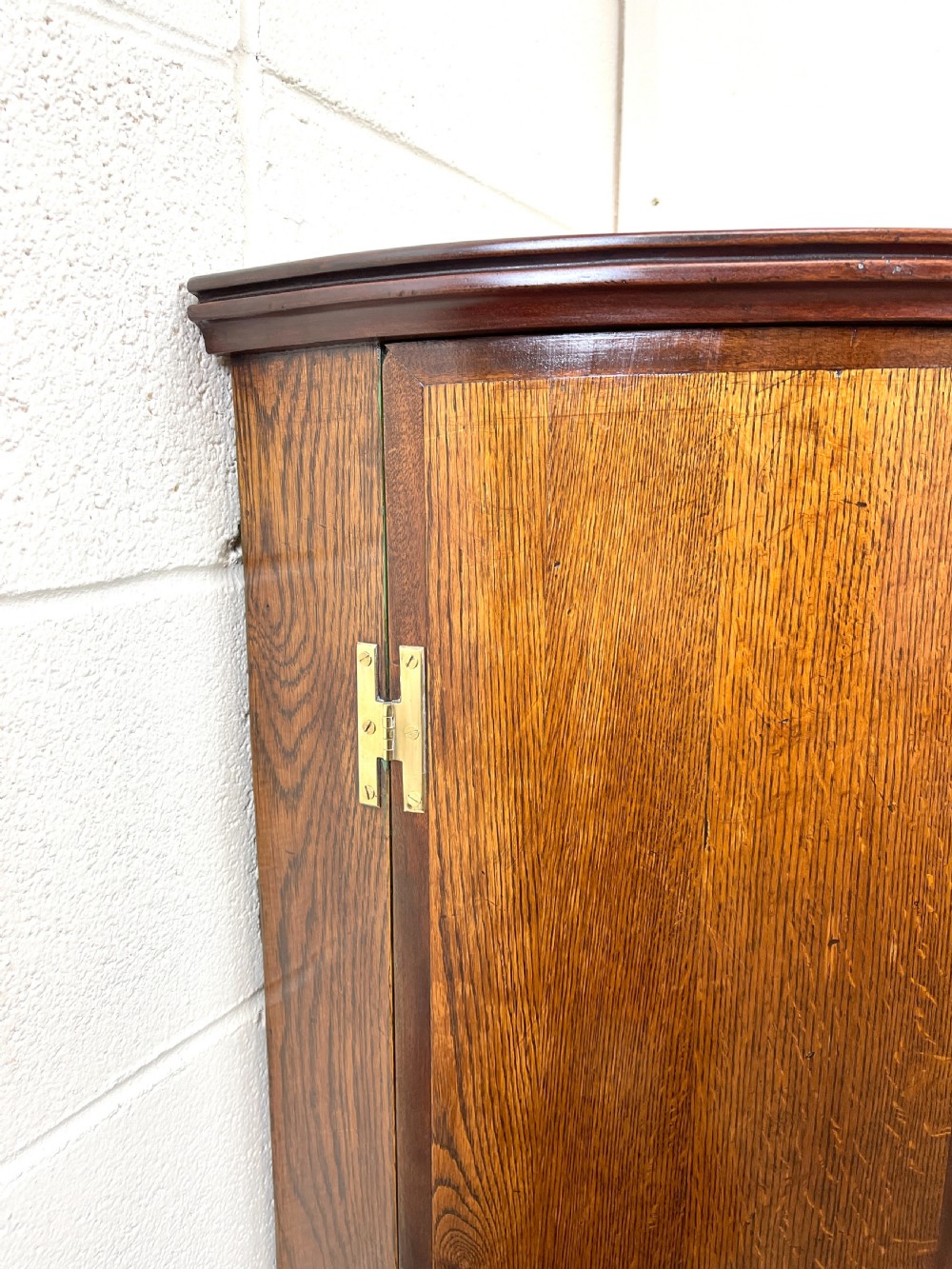 Georgian Oak Bow front Corner Cupboard View VI