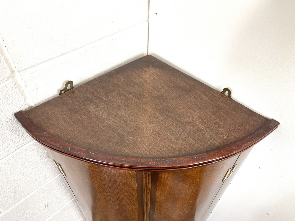 Georgian Oak Bow front Corner Cupboard View VII