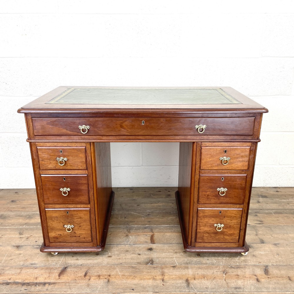 Small Antique Mahogany Knee Hole Desk 