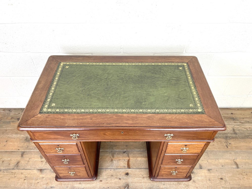 Small Antique Mahogany Knee Hole Desk  View II