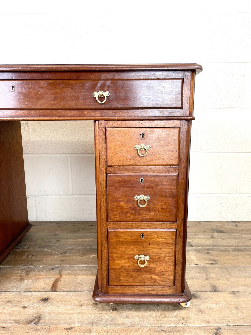 Small Antique Mahogany Knee Hole Desk  View III
