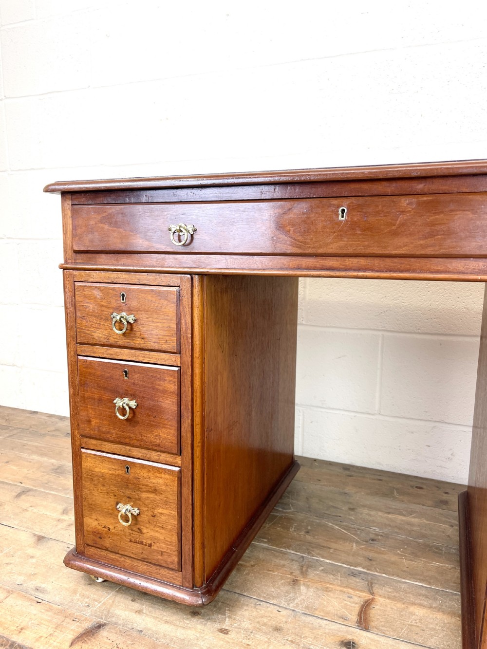 Small Antique Mahogany Knee Hole Desk  View IV