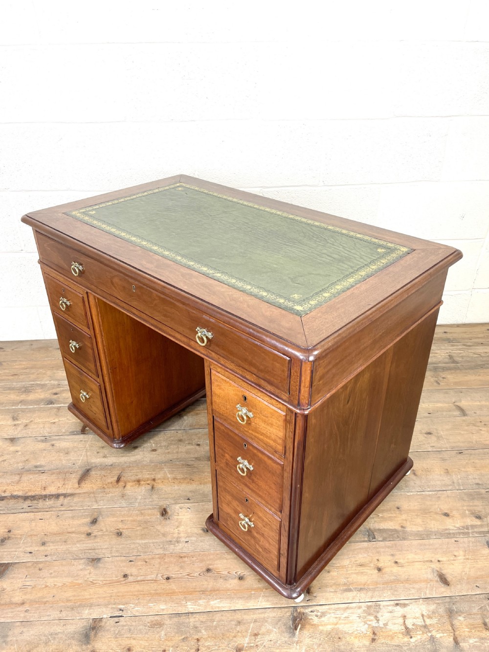 Small Antique Mahogany Knee Hole Desk  View VII
