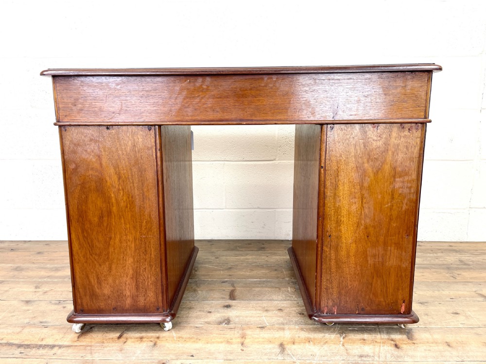 Small Antique Mahogany Knee Hole Desk  View IX