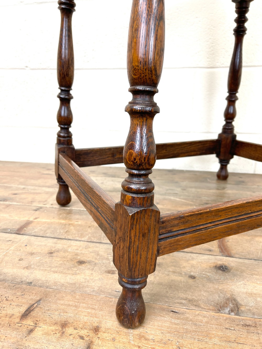 Early 20th Century Antique Oak Carved Side table  View VI