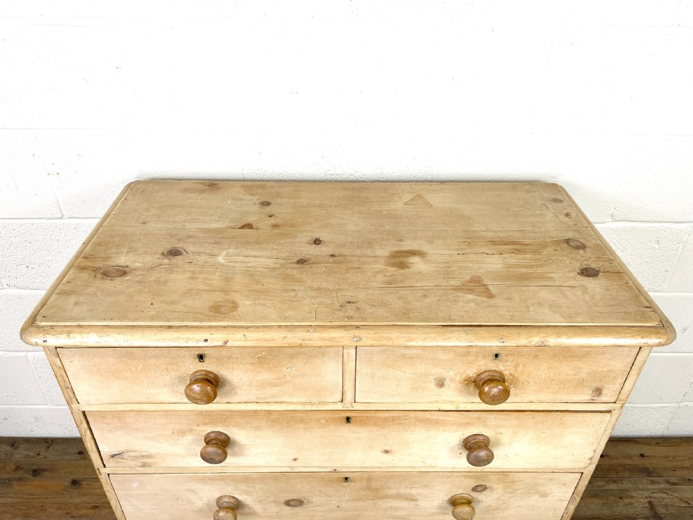 Antique Pine Chest of Drawers on Plinth Base View II
