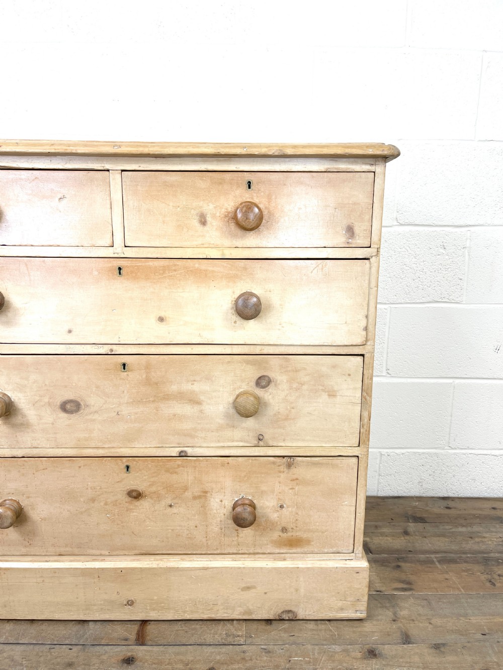 Antique Pine Chest of Drawers on Plinth Base View IV
