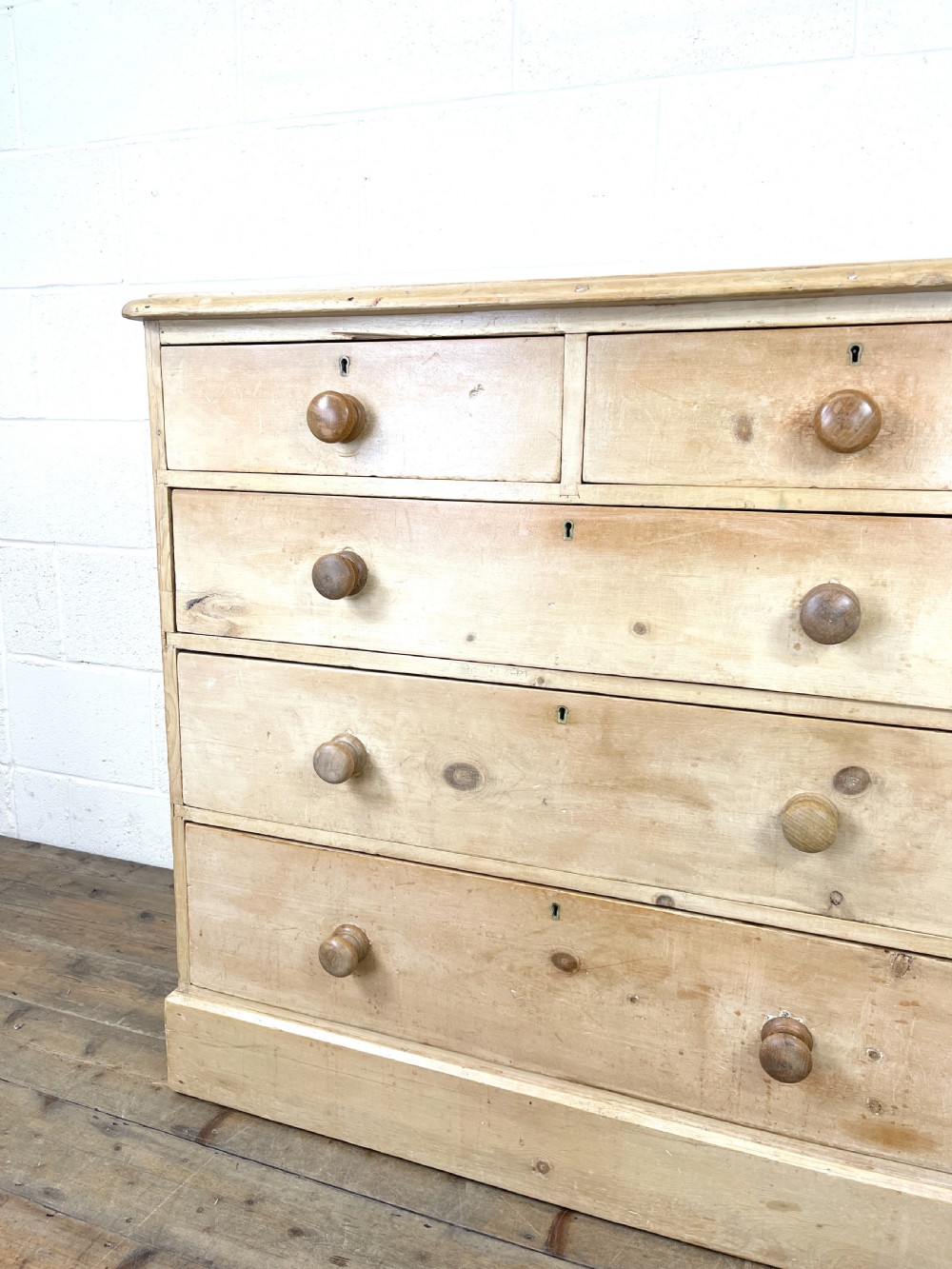 Antique Pine Chest of Drawers on Plinth Base View V
