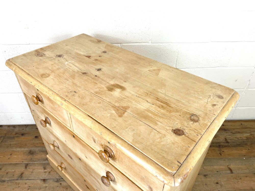 Antique Pine Chest of Drawers on Plinth Base View VII