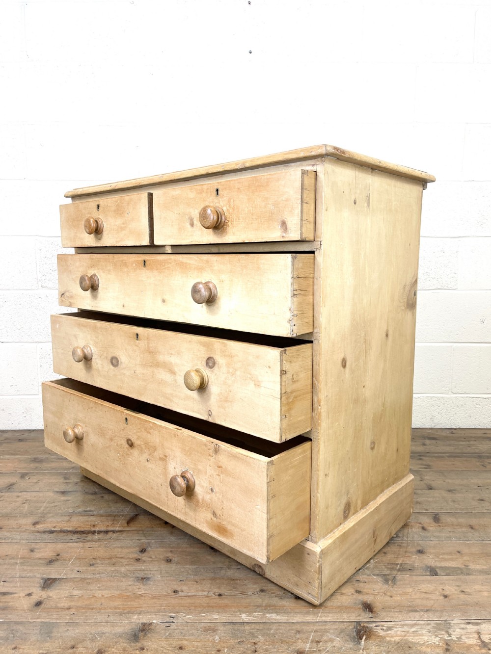 Antique Pine Chest of Drawers on Plinth Base View VIII