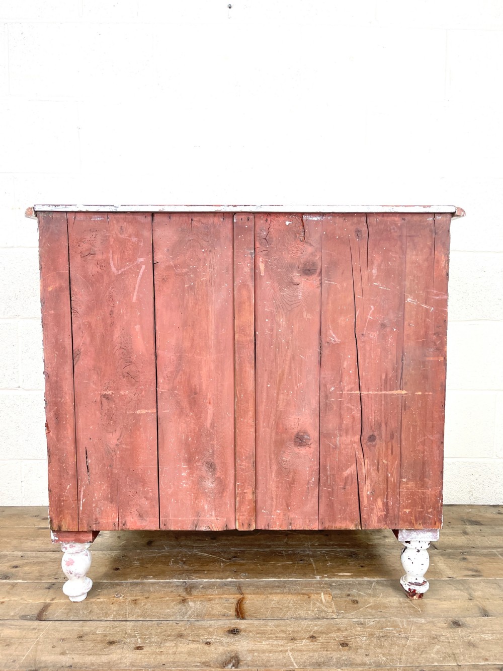 Small Distressed White Painted Victorian Chest of Drawers  View X