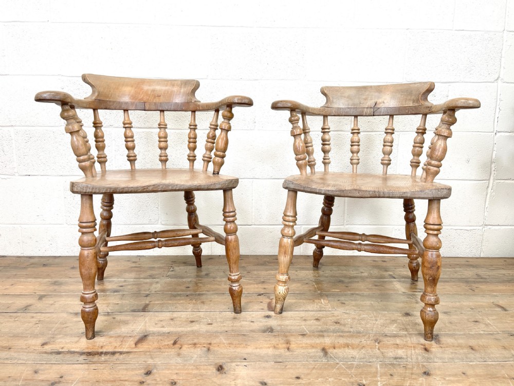 Pair of Antique Smoker’s Bow Chairs 