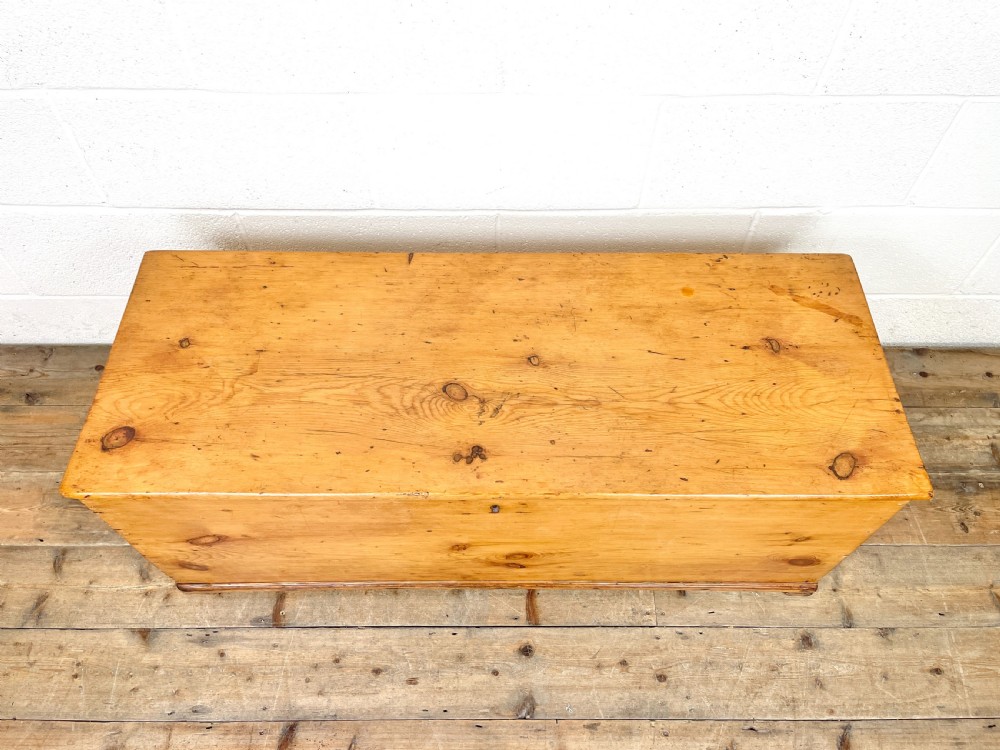 Antique Victorian Six Plank Pine Trunk View IV
