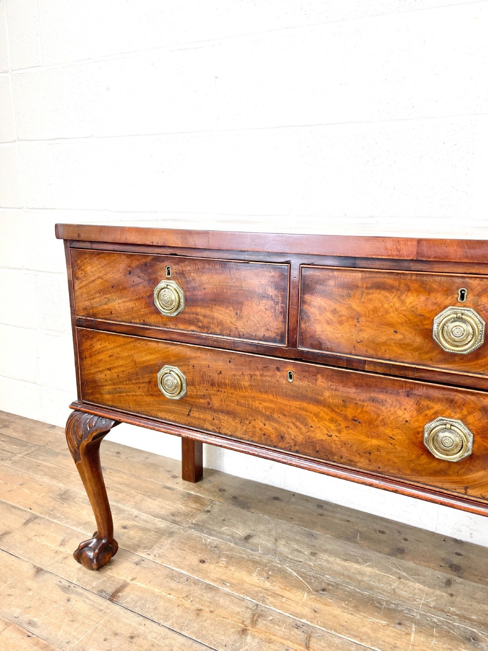 Antique Queen Anne Style Mahogany Side Table View IV