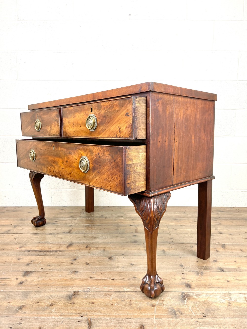 Antique Queen Anne Style Mahogany Side Table View VII