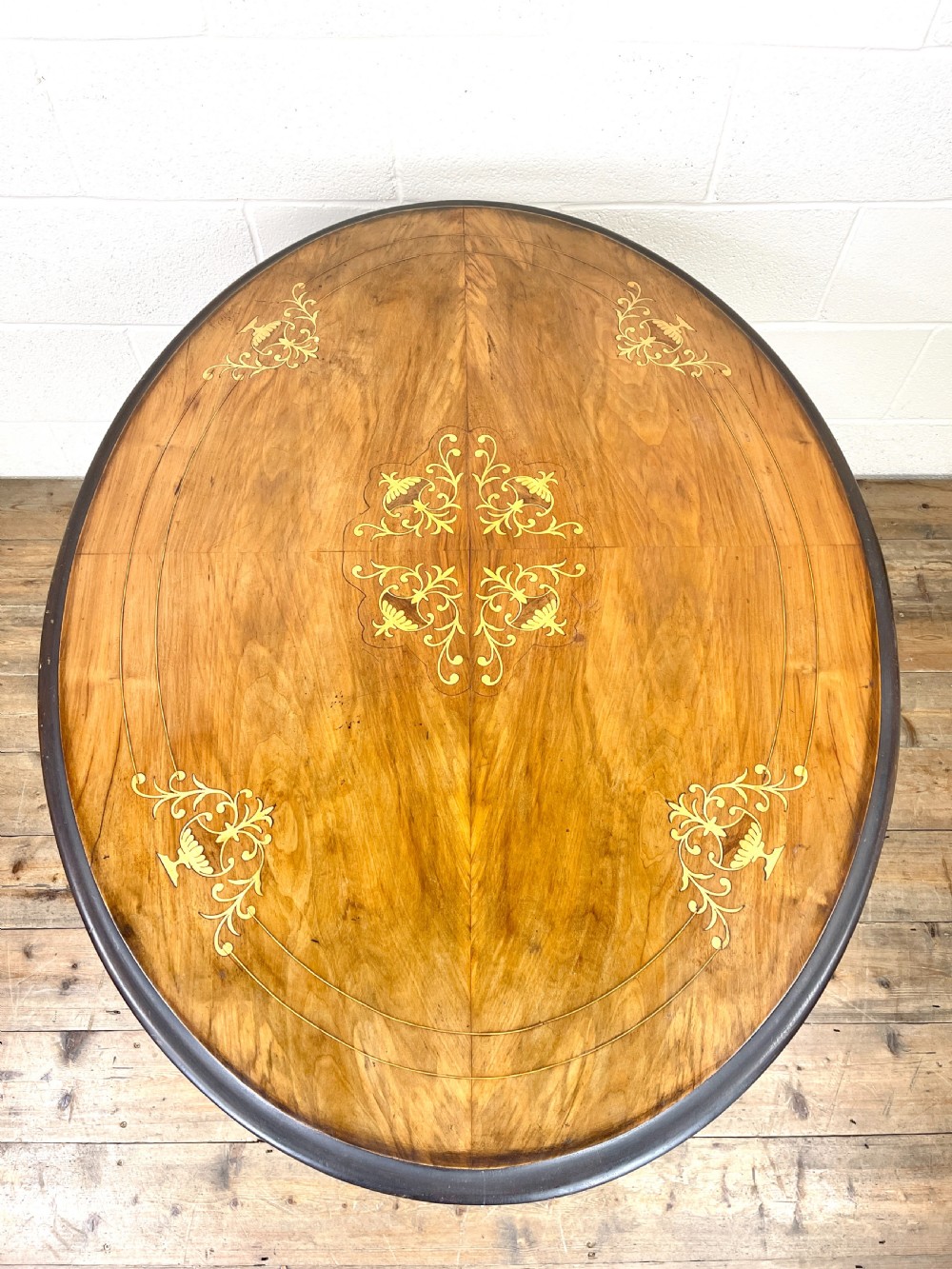 Victorian Walnut Inlaid Tilt Top Centre Table View VI