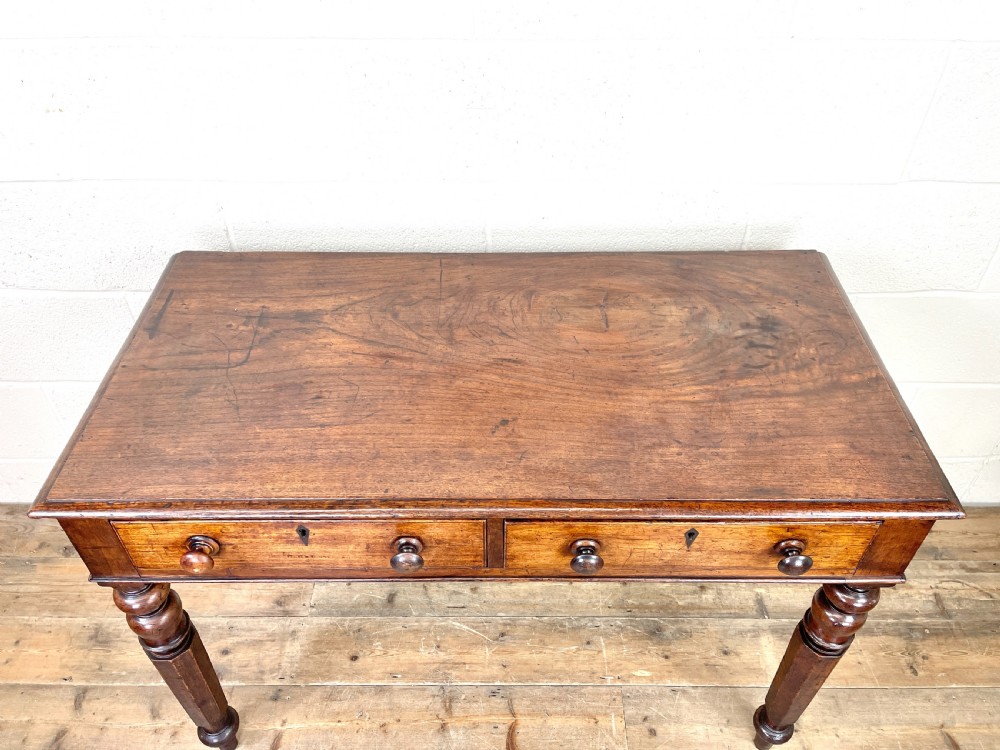 Victorian Mahogany Side Table with Two Drawers View III