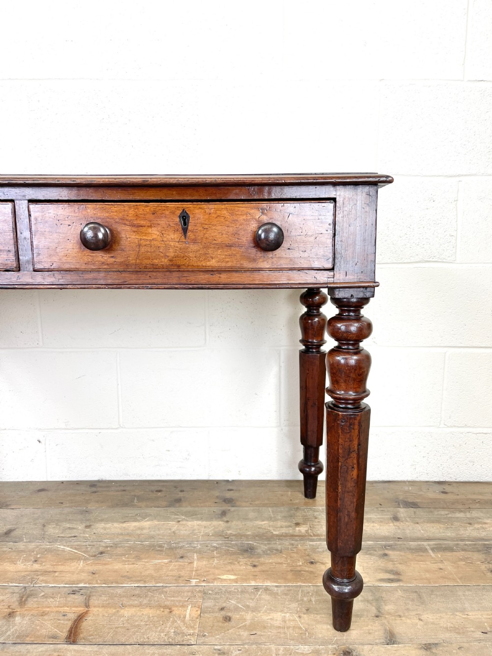 Victorian Mahogany Side Table with Two Drawers View IV
