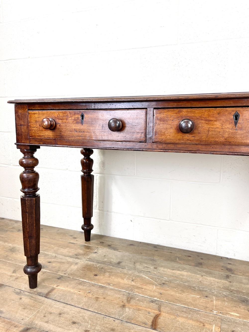 Victorian Mahogany Side Table with Two Drawers View V