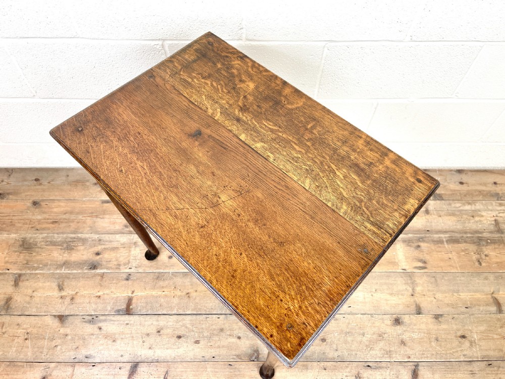 Small 18th Century Antique Oak Side Table View VIII