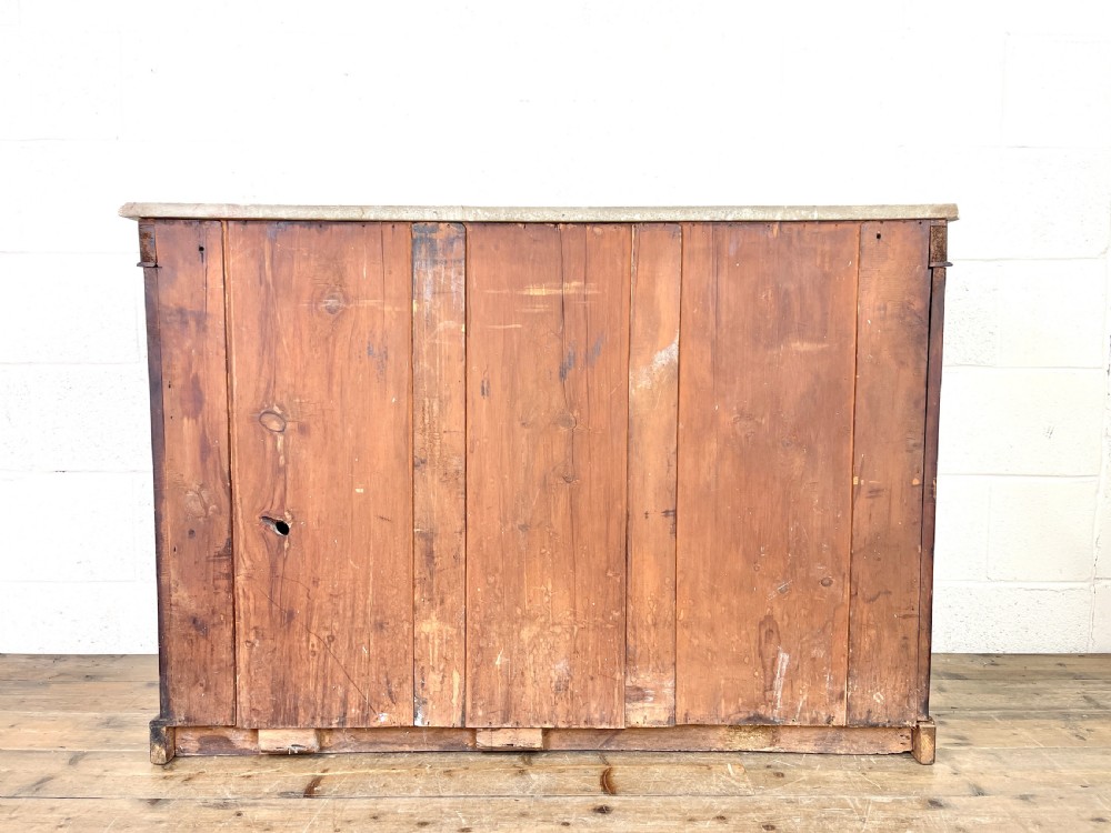 Victorian Inlaid Walnut Credenza with Marble Top View IX