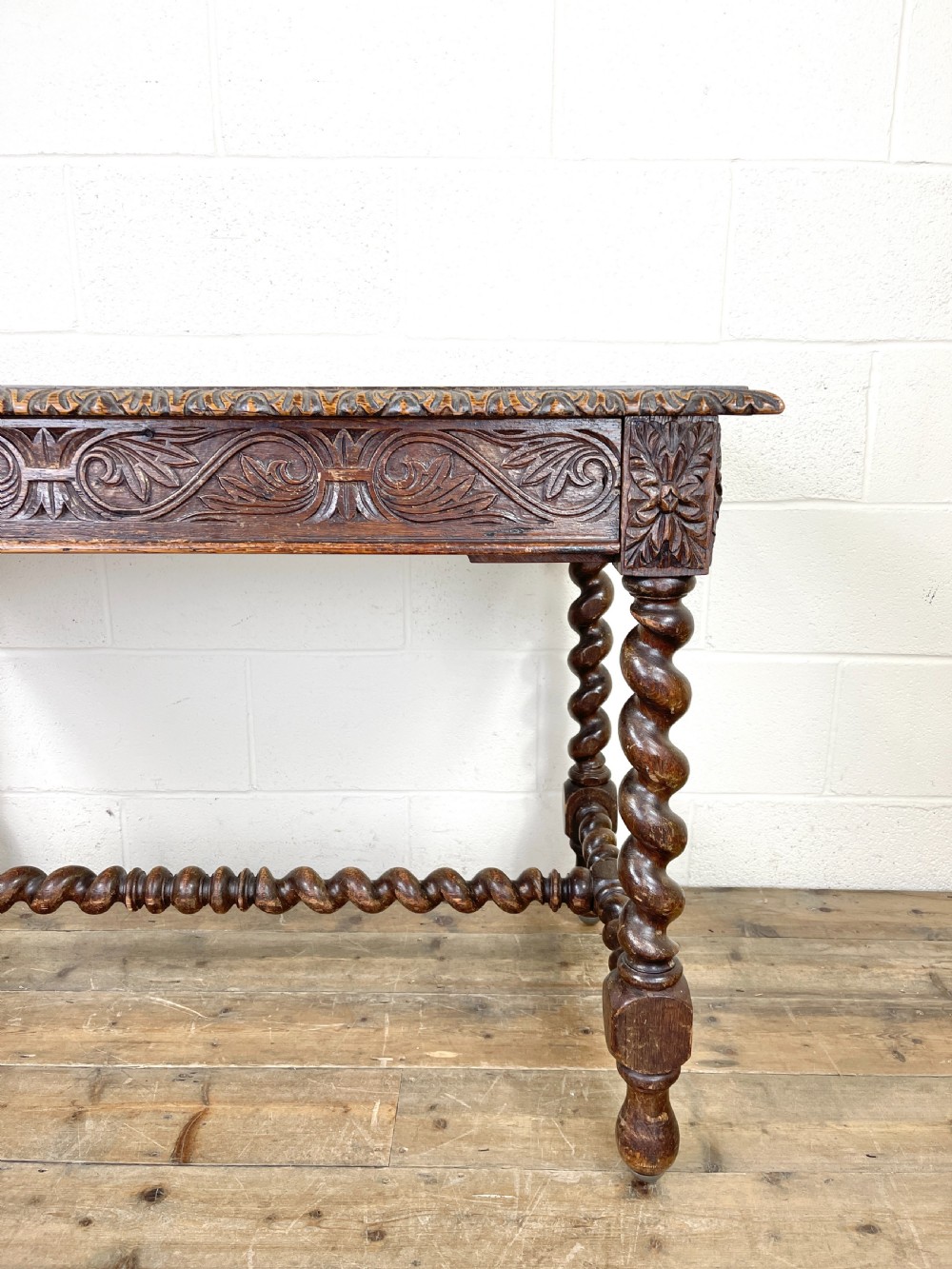 Antique 19th Century Carved Oak Table View IV