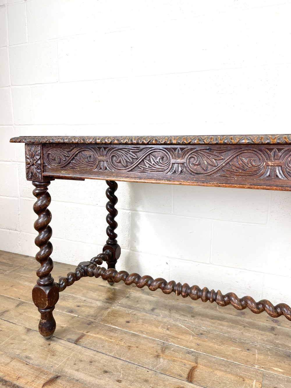 Antique 19th Century Carved Oak Table View V