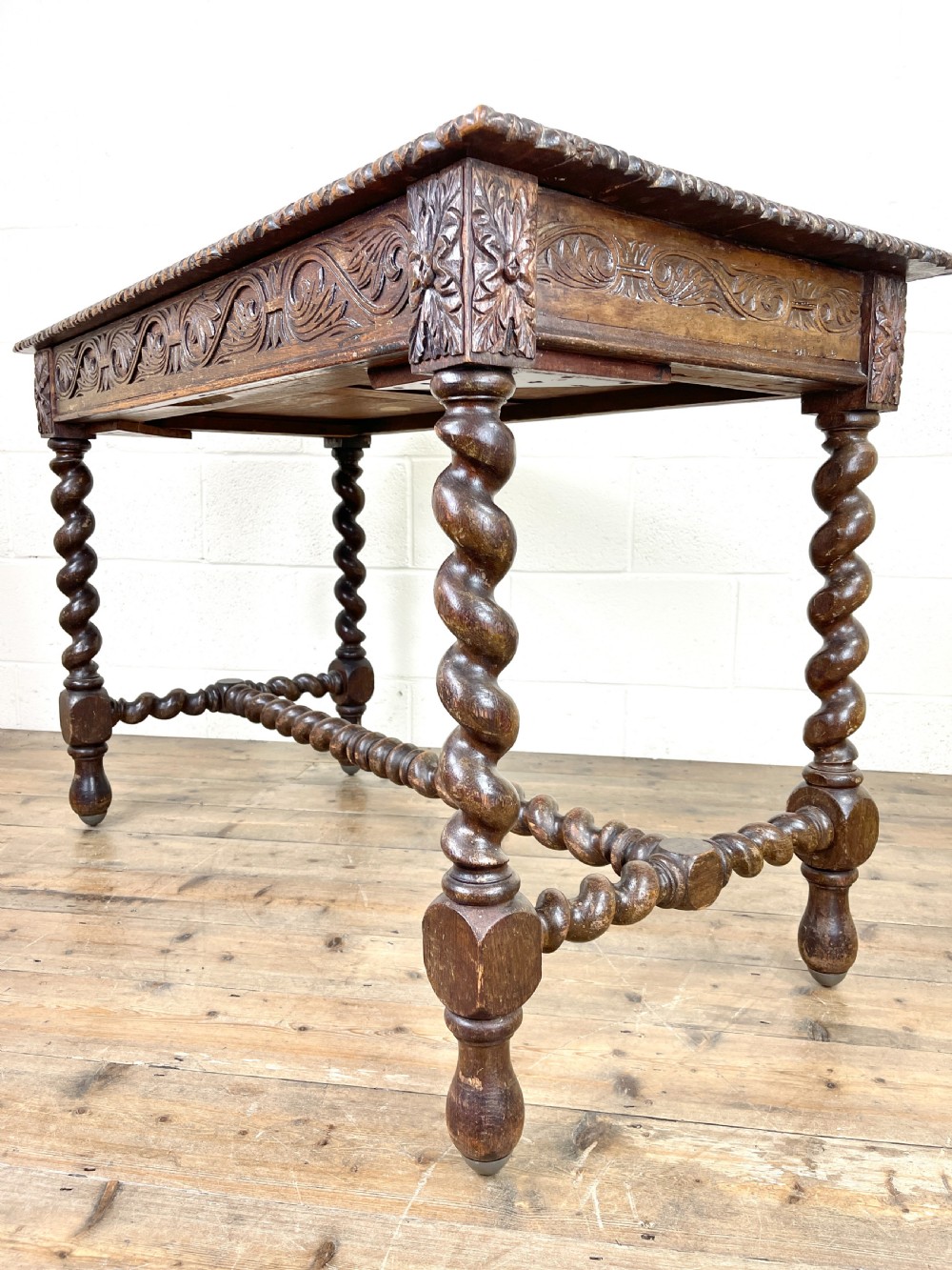 Antique 19th Century Carved Oak Table View VIII