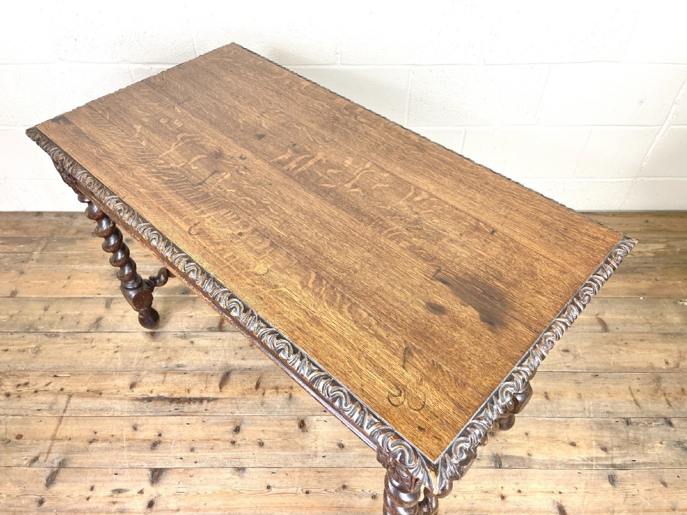 Antique 19th Century Carved Oak Table View X