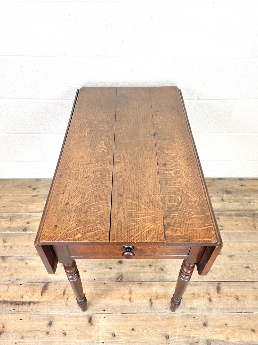 Antique 19th Century Welsh Oak Pembroke Table  View V