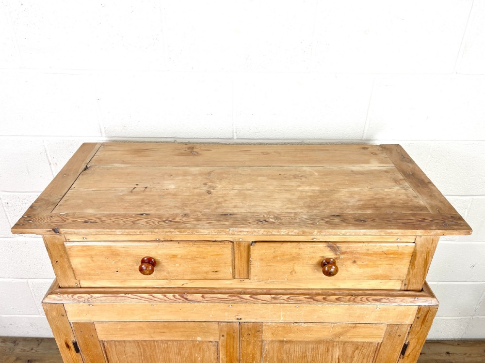 Unusual Antique Victorian Pine Cupboard View V