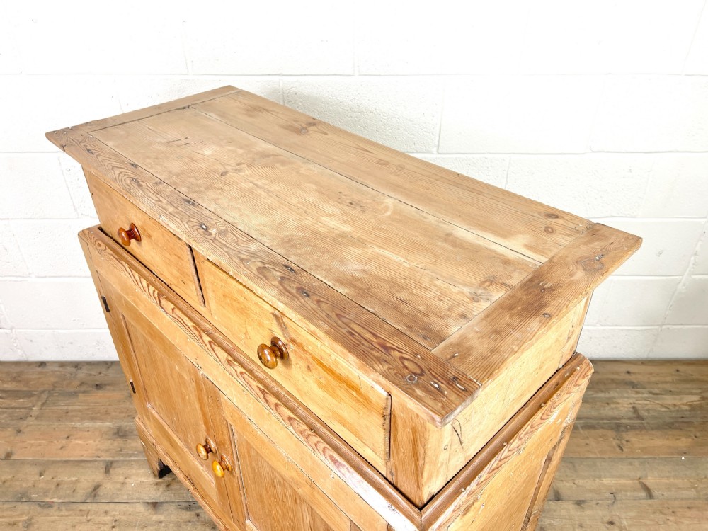 Unusual Antique Victorian Pine Cupboard View IX