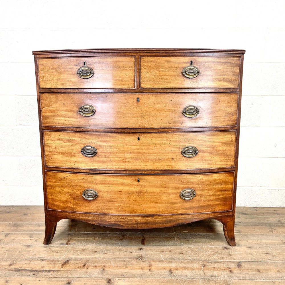 Antique Mahogany Bow Front Chest of Drawers
