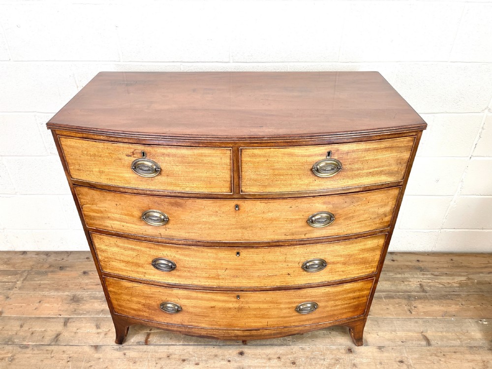 Antique Mahogany Bow Front Chest of Drawers View IV