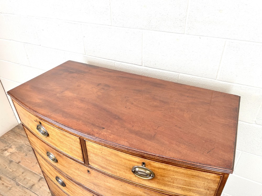 Antique Mahogany Bow Front Chest of Drawers View V
